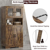 GAOMON Kitchen Pantry Storage Cabinet with Doors and Shelves, 50.4" Freestanding Pantry Cabinets, Wooden Cupboard, Large Floor Cabinet for Bathroom, GAOMON