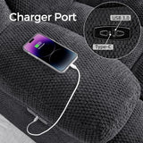 Oversized Power Zero Gravity Recliner Chairs for Adults, Electric Reclining 0 Gravity Chair for Big Man,Soft Fabric Overstuffed Single Recliners with USB Charger Port for Living Room, Grey