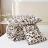 mixinni Black Brown Leopard Print Comforter Set Twin XL Size Women Ultra Soft Wildlife Animal Cheetah Print Comforter Men Abstract Bedding Set with 2 Pillowcases for All Seasons-Twin XL Size mixinni