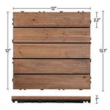 Yaheetech 11pcs Tiles Patio Deck Tiles Interlocking Wood Patio Tiles Patio Garden Deck Poolside Indoor&Outdoor 12 x 12in, Brown Yaheetech