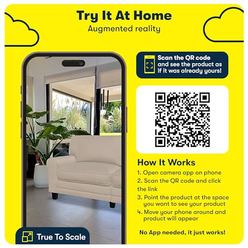 Serta Copenhagen 61" Rolled Arm Sofa, Easy Care Polyester, Soft Pillow Back, Pocket Coil Seat Cushions, Removable Covers, Loveseat or Couch for Small Spaces, Living Rooms or Bedrooms, Cream White Serta