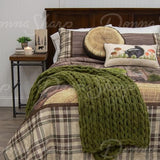 Donna Sharp Wildwood Lodge Polyester Quilt Bedding Set - 3-Piece Queen Size Quilt Set - Includes 90" x 90" Quilt and 20" x 36" Pillow Shams - Machine Washable Donna Sharp