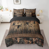 Erosebridal 7 Piece Camo Mallard Duck Comforter Set with Sheets for Kids Boys Men Rustic Farmhouse Cabin Bed in A Bag Queen,Hunting Woodland Duck Bedding Set Country Wood Board Animal Bed Set Erosebridal