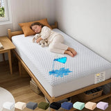 OhGeni 100% Waterproof Mattress Protector,Twin Size Mattress Soft Pad,Pet Hair & Bedwetting Resistant,Cooling Breathable Fitted Sheets,Washable Bed Cover,Non-Slip Deep Pocket,Noiseless for Kids Rooms OhGeni