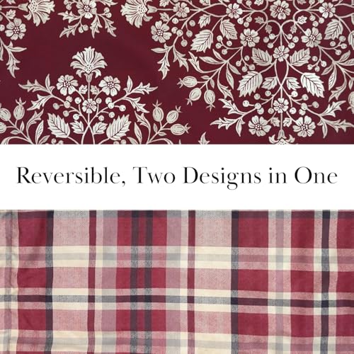 Southshore Fine Living Christmas Quilt Twin XL Bedding Set, Reversible Farmhouse Christmas Bedding Coverlet, Twin XL Bedspread - Red Plaid Southshore Fine Living, Inc.