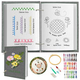 Kenburg Beginners Embroidery Stitch Book, DIY Needlepoint Kits Comes with a Complete Tool Kit, Instructional Tutorial and 6x8 Inch Removable Practice Patterns, Gifts for Craft Lovers, Mom, Women