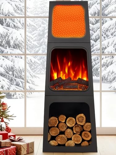 Uthfy 47" Electric Fireplace Heater for Indoor Use, Fake Corner Electric Fireplace with 2 Modes,3D Flame Effect, Overheat Protection, Large Room Space Heater for Livingroom, Bedroom, Office, Garage Uthfy