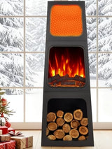 Uthfy 47" Electric Fireplace Heater for Indoor Use, Fake Corner Electric Fireplace with 2 Modes,3D Flame Effect, Overheat Protection, Large Room Space Heater for Livingroom, Bedroom, Office, Garage Uthfy