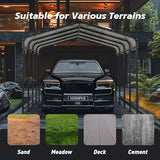 HOMPUS 10x20 FT Metal Carport, Enhanced Base Oversized Garage Carports, Heavy Duty Canopy with Galvanized Steel Roof, Outdoor Shelter Shade for Car, Boats and Tractors HOMPUS