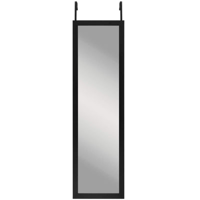 Americanflat 15x51 Over The Door Mirror - Hanging Full Length Mirror with Engineered Wood - Modern Mirror for Bathroom, Bedroom, Living Room - Mirrors for Wall Display and Home Decor - Black