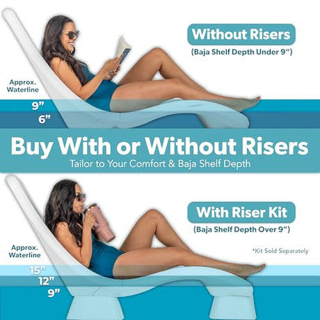 GoSports Coast Modern in Pool Lounge Chair - Waterproof & Weighted Chaise Lounger - Outdoor Pool Furniture for Patio or in Baja Shelf GoSports