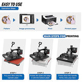 Heat Press, 8 in 1 Heat Press Machine 29x38cm/12x15 inch, 360° Swing Away Digital T Shirt Pressing Machine, Multifunction Heat Transfer Sublimation Combo for T Shirts Mugs Hat Plate Cap WoodArtSupply