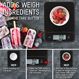 Taylor Glass Top Food Scale with Touch Controls, 11 lb Capacity, Sleek Black Design for Precision Food Measurement in Grams and Ounces Taylor