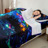 Feelyou Kids Gamer Bed Sheets Set King Size, Galaxy Gaming Sheet Set Glitter Game Comforter Cover Boys Girls Gamepad Teens Bedspread Cover Bedroom Decor with 2 Pillow Case Feelyou