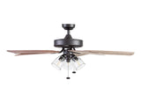 Prominence Home Saybrook Modern Farmhouse 52 Inch Ceiling Fan with Light, LED Ceiling Fan, Tri-Mount Indoor Fan with 5 Blades, Gray Pine and Brown Maple Blade Finish Options, Espresso (51593-01) Prominence Home