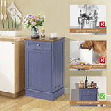 LOUVIXA Tilt Out Trash Can Cabinet, Blue, 10 Gallon Capacity, Wood Material, Dimensions 20.4"L x 13.5"W x 35.4"H LOUVIXA