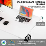 SMUG Standing Desk, 48 x 24 in Electric Height Adjustable Computer Desk for Home Office, Sit Stand up Work Gaming Table with Memory Controller/Headphone Hook, Rising Lift Workstation-White SMUG