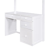 Harper & Bright Designs Twin Size Loft Bed with Desk and Bookshelf, Solid Wood Loft Bed Frame with Storage Drawers, 14.6" Height Full Length guardrail, for Kids Teens Adults - White Harper & Bright Designs