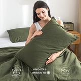 COTTEBED Ultra-Soft Cozy Twin Bedding Comforter Sets Bed, Lightweight All Season Use Warm Fluffy, Made with Washed PolyCotton Microfiber Fabric,1 Comforter 1 Pillow Sham, Twin/Twin XL Dark Olive Green COTTEBED