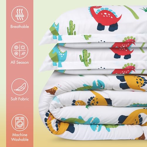 Utopia Bedding Dinosaur Kids Comforter Set with 2 Pillow Shams, 3 Piece Soft Microfiber Twin Bed Comforter with Pillow Shams, Printed Kids Bedding for Boys and Girls, Lightweight, Breathable,Easy Care Utopia Bedding