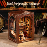 KERNOWO Book Nook Kit, DIY 3D Wooden Puzzles for Adults, Teens and Beginners, Miniature Tiny House Kit for Bookshelf Decor, Bookish Gift for Family, Friends, Book Lovers (Library)