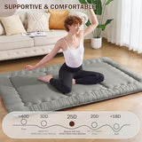 VIPBED Japanese Floor Futon Mattress Full Size, 4" Thicken Foldable Mattress Tatami Mat Sleeping Pad, 25D Foam Filled Traditional Shiki Futon (shikibuton), Designed in Japan (Dark Grey 54"x 80") VIPBED