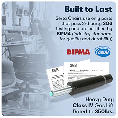 Serta Big and Tall Executive Office Chair with Wood Accents, Adjustable High Back Ergonomic Computer Chair with Lumbar Support, Bonded Leather, Brown Serta