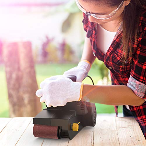Jellas 7Amp Belt Sander 3 × 21-Inch with Dust Bag, Bench Sander with Variable-speed Control, 2 in 1 Vacuum Adapter, 10 Feet (3 Meters) Length Power Jellas