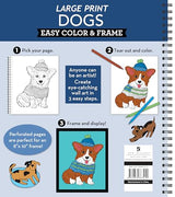 Large Print Easy Color & Frame - Dogs (Stress Free Coloring Book) WoodArtSupply