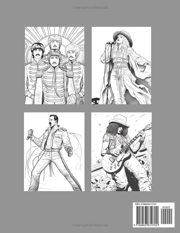 Rock Star Icons Adult Coloring Book: Adult Coloring Book of Famous Rock Stars Past and Present (Icons: A Coloring Series Celebrating Legends) Majosta