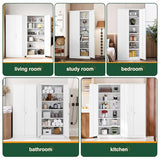 Letaya Metal White Storage Cabinet with Lock-71 Tall Metal Pantry Cabinets,5 Adjustable Shelves and Door for Home,Office,Kitchen,Warehouse,Utility Room(White) Letaya