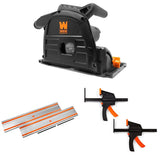 WEN CT1065 10-Amp 6.5-Inch Plunge Cut Sidewinder Circular Track Saw,Black & WEN CT9110 110-Inch Track Saw Track Guide Rail and Adapters & WEN 36053C WEN