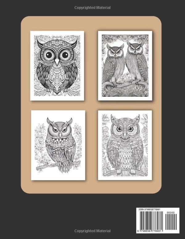 Large Print Owl Coloring Book For Adults: Mindfulness, Relaxation, and Stress Relief for Bird Lovers | Creative, Fun Drawings with Enjoyable ... Ideal for Children, teens and Adults.. Majosta
