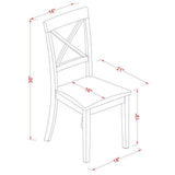 East West Furniture BOC-CAP-W Boston Dining Room Chairs - Cross Back Solid Wood Seat Chairs, Set of 2, Cappuccino East West Furniture