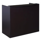 Oakestry Glazed Reception Desk Mocha Finish 48 Inch Wide Contemporary Entry Table with Transparent Transaction Counter Stylish Office Front Desk Modular Reception Station Durable Laminate Furniture Oakestry