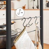 VASAGLE Baker s Rack, Kitchen Shelf, Kitchen Island, Microwave Oven Stand with 3 Open Shelves, 6 Hooks, Metal Frame, 15.7 x 31.5 x 35.4 Inches, Industrial, Rustic Brown and Black UKKI002B01 VASAGLE