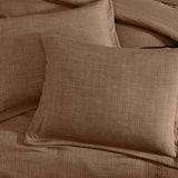 Geniospin King Size Comforter Set - 7 Pieces Brown Comforter King Size, Soft Solid Bedding Set for All Season, Textured Bed in a Bag with Sheets, Pillowcases & Shams Geniospin