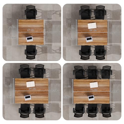 Usosidam Folding Conference Room Table with Wheels, Modular Flip-Top Conference Tables for Training Rooms, Classrooms & Seminars, Mobile Conference Table for Multi-Person Meetings Usosidam