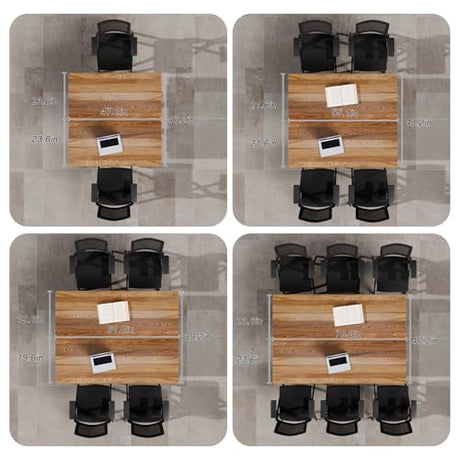 Usosidam Folding Conference Room Table with Wheels, Modular Flip-Top Conference Tables for Training Rooms, Classrooms & Seminars, Mobile Conference Table for Multi-Person Meetings Usosidam