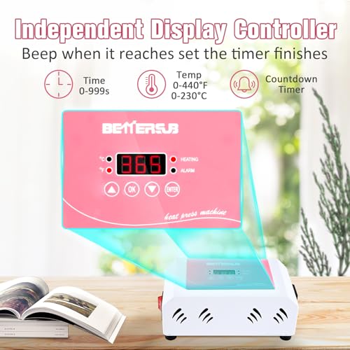 BetterSub 2in1 Combo Mini Portable Hat Press Heat Press Machine (Pink) BetterSub