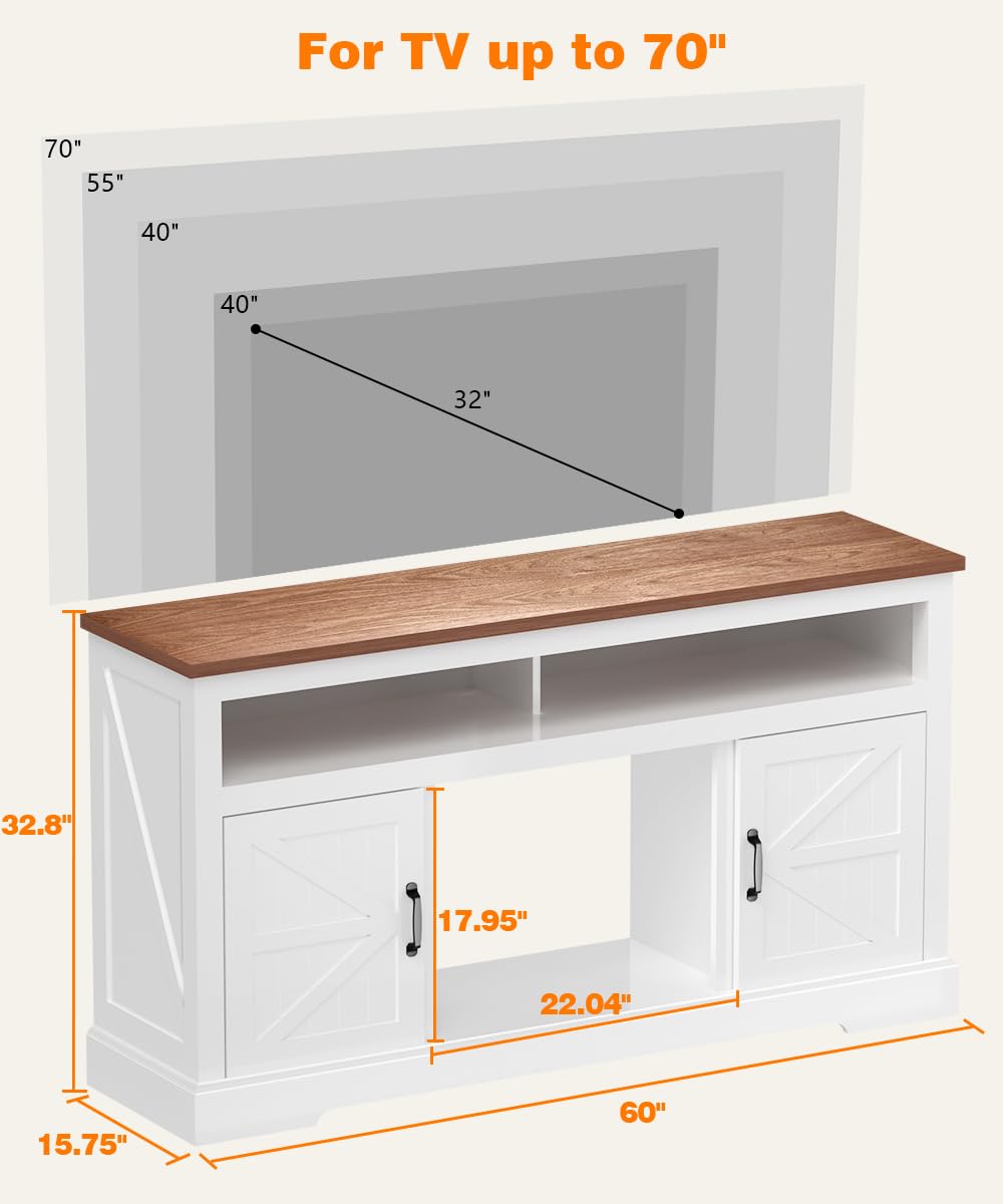 Cowsar 60" Fireplace TV Stand Mantel Wood Surround Firebox, Freestanding Fireplace Heater, Adjustable Led Flame, Remote Control, 750W-1500W, White COWSAR