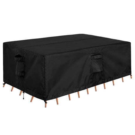 OutdoorLines Outdoor Waterproof Patio Table Furniture Set Covers - Rectangle Couch Sectional Cover Outside Weatherproof Patio Furniture Covering for Deck, Lawn and Backyard 74"L x 47"W x 28"H, Black OutdoorLines