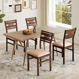 Giantex Wooden Dining Chairs Set of 2, Fabric Upholstered Kitchen Armless Chairs with Rubber Wood Frame, Padded Seat, Curved Back, Mid-Century Modern Chairs for Dining Living Room Home Restaurant Giantex