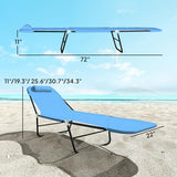 Outsunny Folding Chaise Lounge Chair, Pool Sun Tanning Chair, Outdoor Lounge Chair with Reclining Back, Breathable Mesh Seat, Headrest for Beach, Yard, Patio, Blue