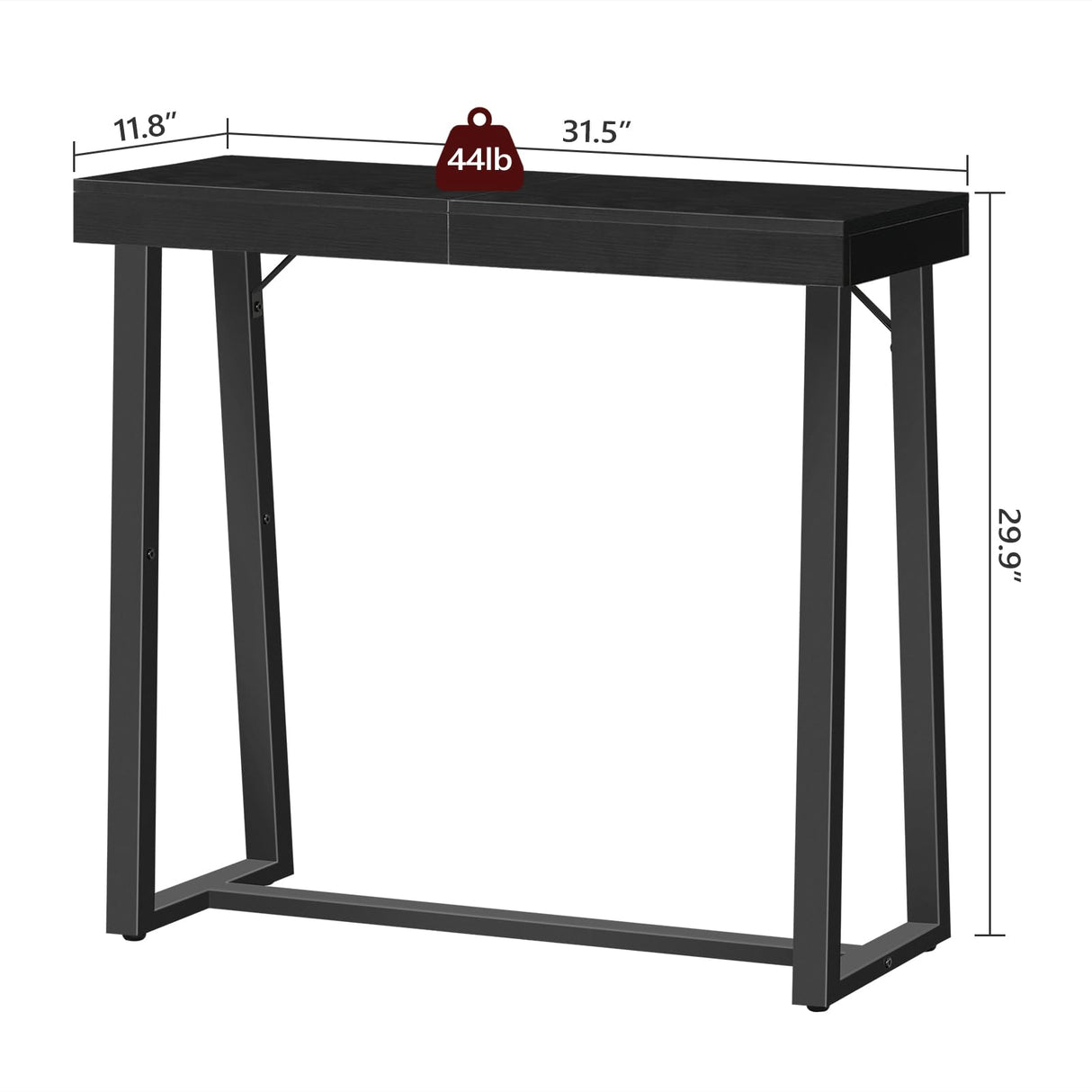 MAHANCRIS Narrow Console Table, Black Entryway Table for Hallway, Small Foyer Tables for Entryway, Behind Couch Sofa Table for Living Room, Hallway, Corridor, Easy Assembly, Black CTHB11801 MAHANCRIS
