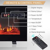 Efiretric® Grace 36" W 3 in 1 Electric Fireplace (EF449), Freestanding, Wall Mounted, Recessed, 9 Colors Flame Effect, TV Media Wall, Heater 750W/1500W, Remote Control EFIRETRIC