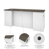 Bestar Norma U or L-Shaped Desk, 71W, Walnut Grey & White Bestar