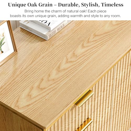 Ieejdn L Shaped Standing Desk,47" Home Office Desks, Executive, Farmhouse Computer Desk with 6 Drawers File Drawer, Rustic Computer Writing, Oak Ieejdn