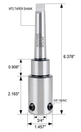 Accusize Industrial Tools Annular Cutter Arbor, Mt2 to 3/4'' Weldon Shank for Drill-Use Annular Cutter on Drill Press, Mc00-0002 Accusize Industrial Tools