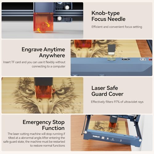 Laser Engraver,WAINLUX X2 3W Enclosure Pre-Assemble Laser Engraving Machine,High Precision,Engraving Area150*200mm,APP Control Laser Engraver for Wood,Leather|Acrylic|Glass|DIY Projects|Class1 Safe WAINLUXPRO